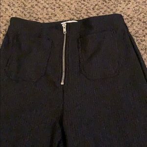 High waisted, stripped work pants